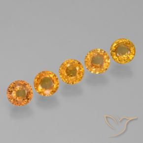 2.71 ctw Golden Sapphire Stones, Natural Sapphire in Round Facet Shape for Sale