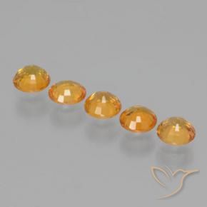 Sapphire Gemstones in 4.8 mm Size for Sale, Sapphire Stones in Gold Color