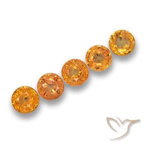 2.86 ctw Golden Sapphire Stones, Natural Sapphire in Round Facet Shape for Sale