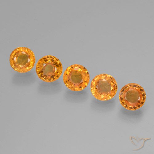 3.27ctw Natural Deep Orange-Gold Sapphire, Round, VVS-VS