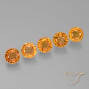 3.27 ctw Golden Sapphire Stones, Natural Sapphire in Round Facet Shape for Sale