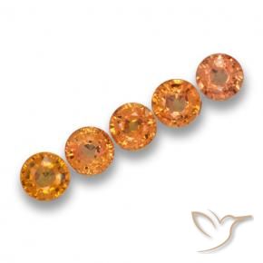 2.95 ctw Orange Sapphire Stones, Natural Sapphire in Round Facet Shape for Sale