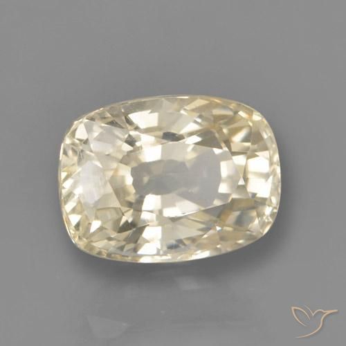 1.45 ct Yellow Sapphire Stone, Natural Sapphire in Cushion-Cut Shape for Sale