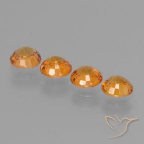 Sapphire Gemstones in 5 mm (calibrated) Size for Sale, Sapphire Stones in Gold Color