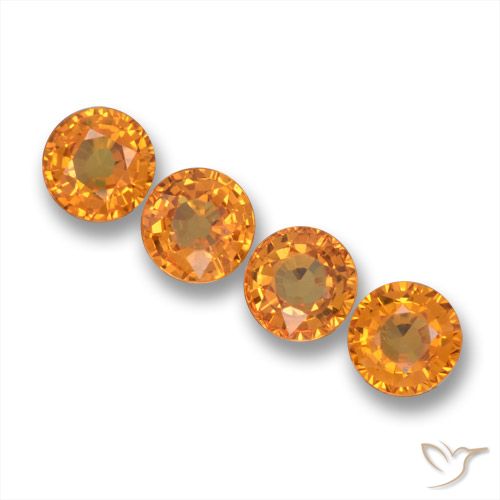 2.33ctw Natural Deep Orange-Gold Sapphire, Round, VVS-VS