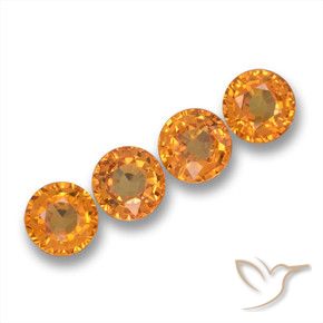 2.33 ctw Golden Sapphire Stones, Natural Sapphire in Round Facet Shape for Sale