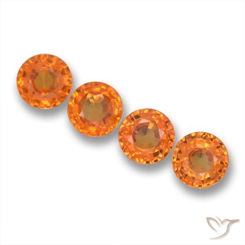 2.20ctw Natural Fire Orange Sapphire, Round, VVS-VS
