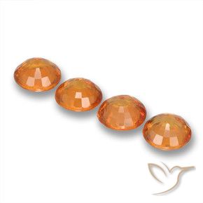 Sapphire Gemstones in 4.7 mm Size for Sale, Sapphire Stones in Fire Orange Color