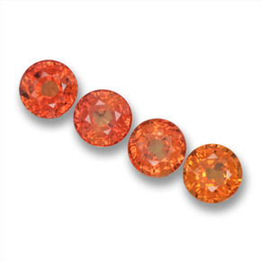 Fire Orange Saphir Edelstein - 0.5ct Rund Facettenschliff (ID: 460848)