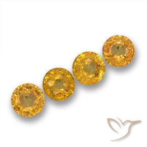 2.31 ctw Golden Sapphire Stones, Natural Sapphire in Round Facet Shape for Sale