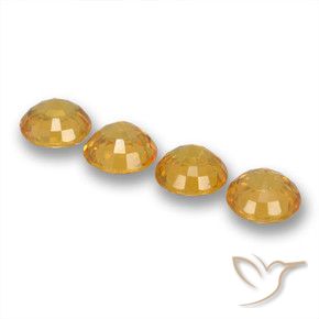 Sapphire Gemstones in 5 mm (calibrated) Size for Sale, Sapphire Stones in Dark Golden Color