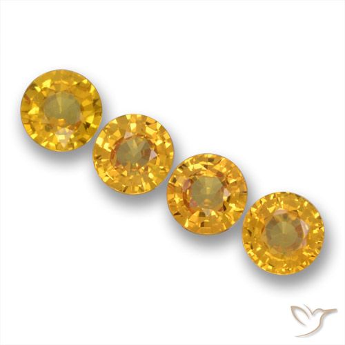 2.18 ctw Golden Sapphire Gemstones, Sapphire Gems in Round Facet Shape for Sale.