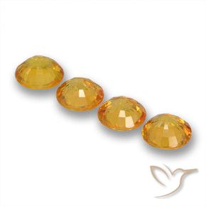 Sapphire Gemstones in 5 mm (calibrated) Size for Sale, Sapphire Stones in Dark Golden Color