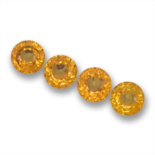 ミディアムオレンジゴールド サファイア 宝石 - 0.5ct ラウンドファセット (ID: 460855)