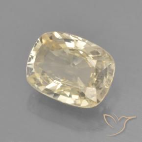 1.31 ct Golden Sapphire Stone, Natural Sapphire in Cushion-Cut Shape for Sale
