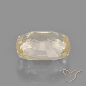 Sapphire Gemstone in 7.4 x 5.7 mm Size for Sale, Sapphire Stone in Light Yellow Color