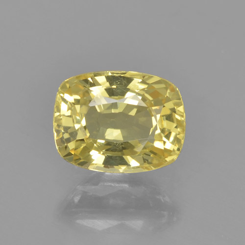 أصفر فاتح-متوسط زفير حجر كريم - 1ct قص على شكل وسادة (ID: 460890)