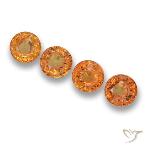 2.85ctw Natural Medium Orange Sapphire, Round, VVS-VS