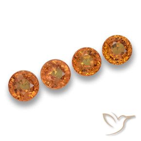 2.75 ctw Orange Sapphire Stones, Natural Sapphire in Round Facet Shape for Sale