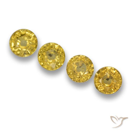 Zafiro amarillo suelto de 2,38 quilates, talla redonda de 4,9 mm, procedente de Tanzania, Photo A