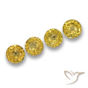 2.38 ctw Yellow Sapphire Stones, Natural Sapphire in Round Facet Shape for Sale