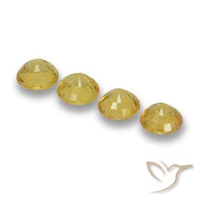 Sapphire Gemstones in 5 mm (calibrated) Size for Sale, Sapphire Stones in Honey Yellow Color