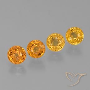 2.69 ctw Orange Sapphire Stones, Natural Sapphire in Round Facet Shape for Sale