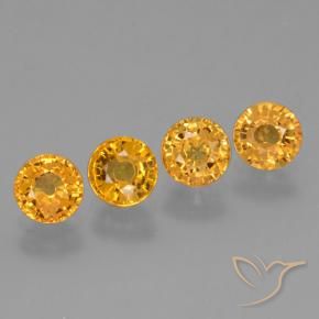 2.56 ctw Orange Sapphire Stones, Natural Sapphire in Round Facet Shape for Sale