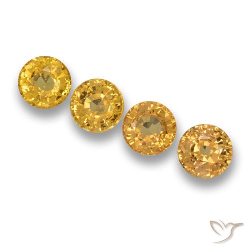 2.65 ctw Golden Sapphire Gemstones, Sapphire Gems in Round Facet Shape for Sale.