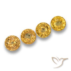 2.65 ctw Golden Sapphire Stones, Natural Sapphire in Round Facet Shape for Sale
