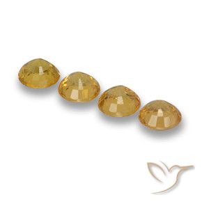Sapphire Gemstones in 5 mm (calibrated) Size for Sale, Sapphire Stones in Golden Color