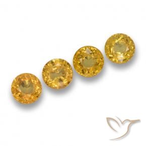 2.37 ctw Golden Sapphire Stones, Natural Sapphire in Round Facet Shape for Sale