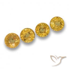 2.69 ctw Golden Sapphire Stones, Natural Sapphire in Round Facet Shape for Sale