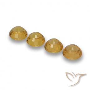 Sapphire Gemstones in 5 mm (calibrated) Size for Sale, Sapphire Stones in Deep Gold Color