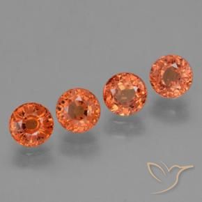 2.79 ctw Orange Sapphire Stones, Natural Sapphire in Round Facet Shape for Sale