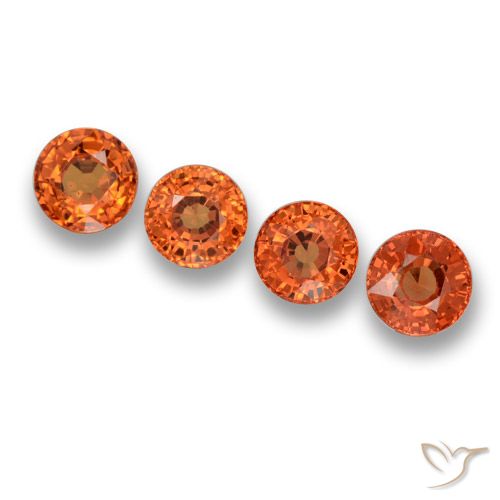 Orange rougeâtre Saphir gemme - 0.7ct Facette ronde (ID: 460902)