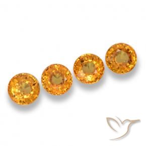 2.62 ctw Golden Sapphire Stones, Natural Sapphire in Round Facet Shape for Sale