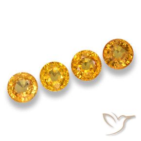 2.55 ctw Golden Sapphire Stones, Natural Sapphire in Round Facet Shape for Sale
