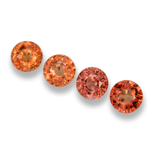 Naranja medio Zafiro Gema - 0.6ct Faceta Redonda (ID: 460984)