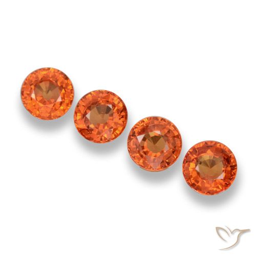 2.25ctw Natural Medium Orange Sapphire, Round, VVS-VS