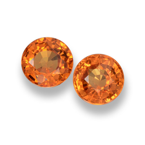 Bright Orange Sapphire Gem - 0.6ct Round Facet (ID: 461037)