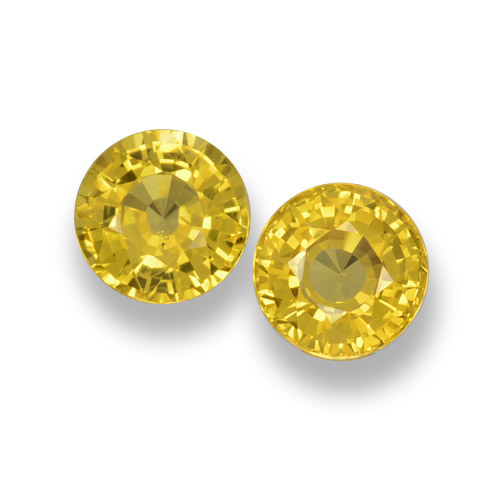Deep Yellow Saphir Edelstein - 0.6ct Rund Facettenschliff (ID: 461038)