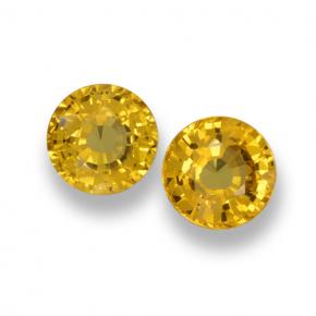 Amarillo miel Zafiro Gema - 0.6ct Faceta Redonda (ID: 461041)