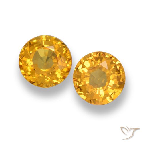 1.28 ct Loose Yellow Sapphire, 5 mm Round Cut From Tanzania, Photo A