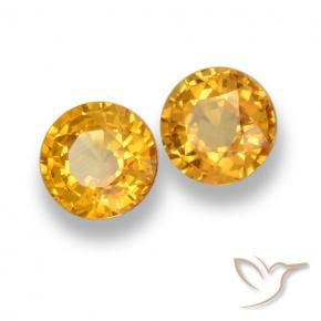1.28 ctw Golden Sapphire Stones, Natural Sapphire in Round Facet Shape for Sale