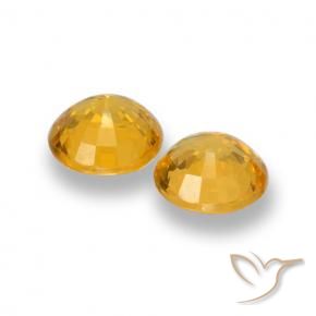 Sapphire Gemstones in 5 mm (calibrated) Size for Sale, Sapphire Stones in Medium Golden Color
