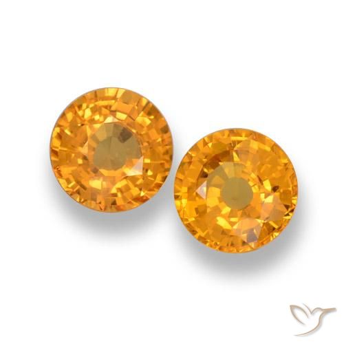 1.27ctw Natural Deep Orange-Gold Sapphire, Round, VVS-VS