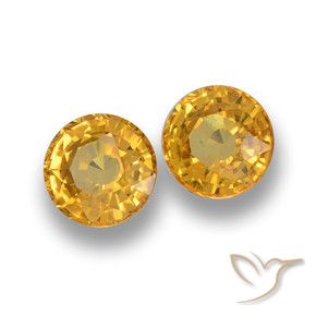 1.35 ctw Golden Sapphire Stones, Natural Sapphire in Round Facet Shape for Sale