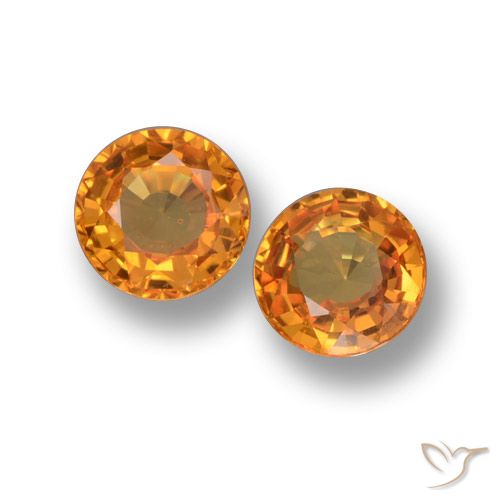 Medium Orange Sapphire Gem - 0.5ct Round Facet (ID: 461046)