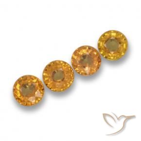 2.34 ctw Golden Sapphire Stones, Natural Sapphire in Round Facet Shape for Sale